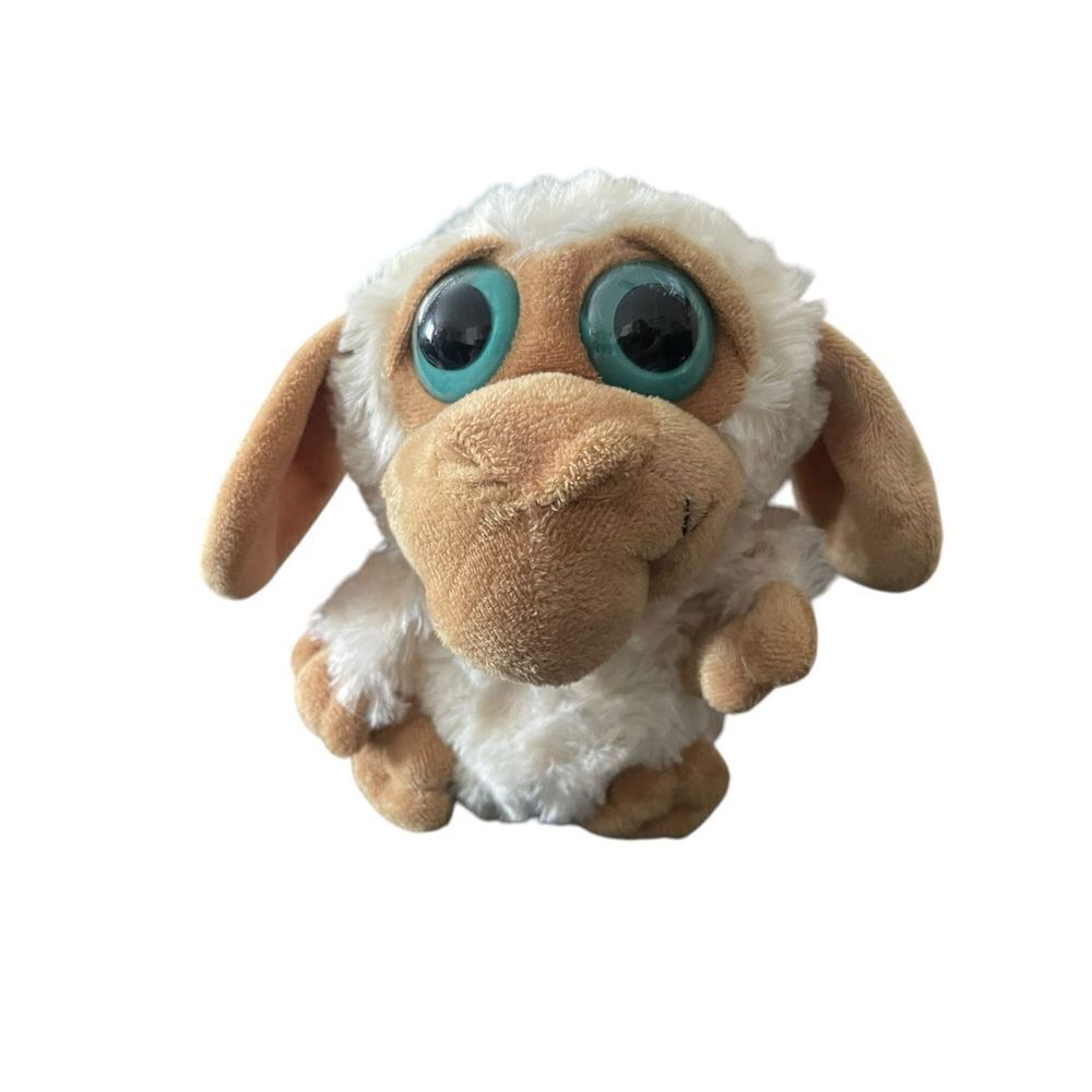 Big Eyed Babies Brown White Sheep Plush Stuffed Animal Collectible Toy 8"